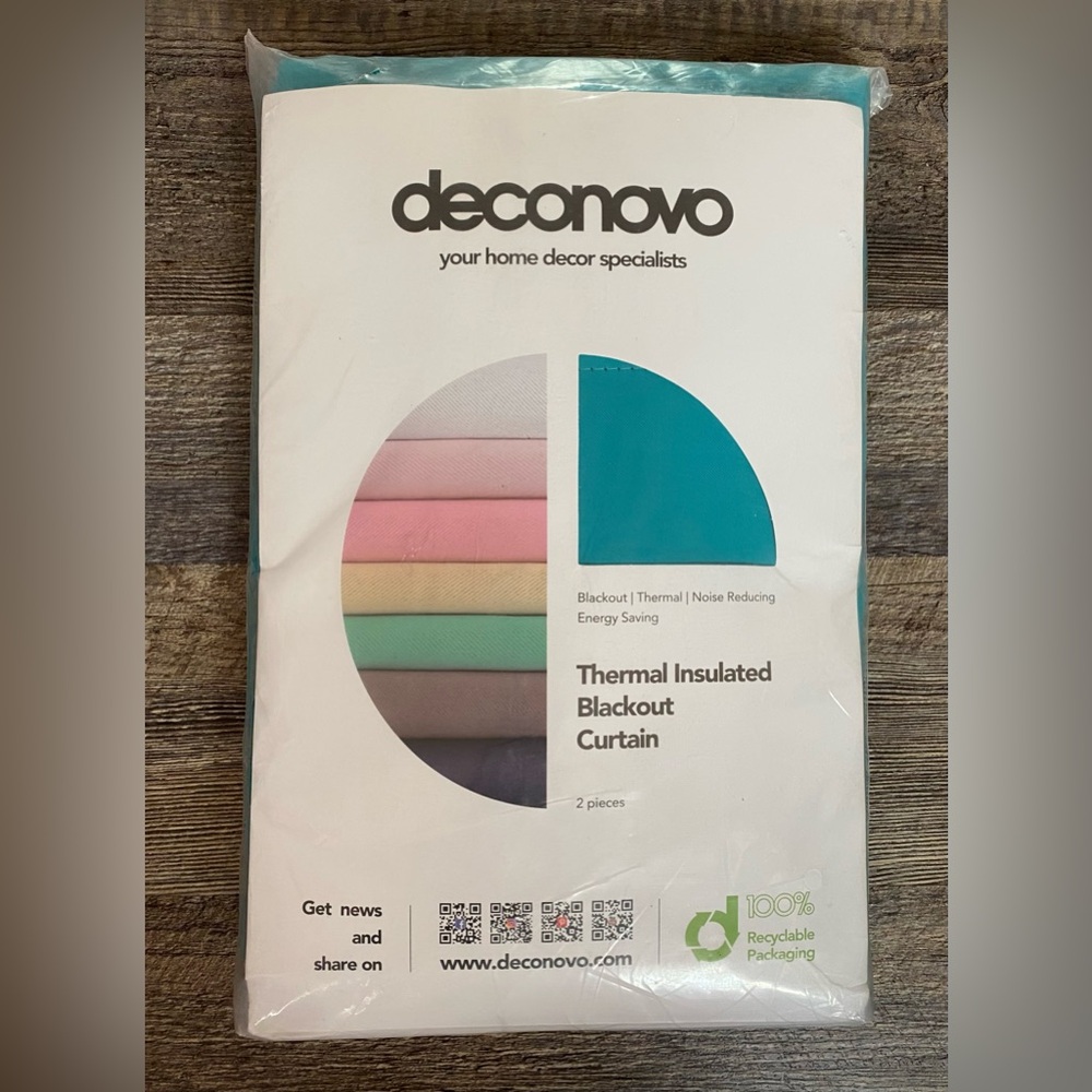 BRAND NEW in packaging ~ Turquoise~Blue Thermal Insulated Blackout Curtain